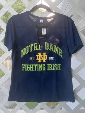 ZooZatz Notre Dame ‘Fighting Irish’ Deep V-Neck Fashion-Cut T-Shirt
